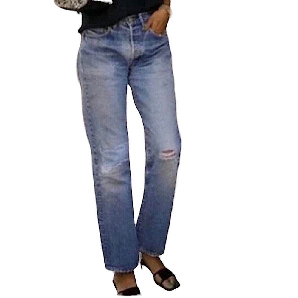 Sincerely Jules Distressed Straight Leg Cropped Ankle Jeans Size 11 / 30